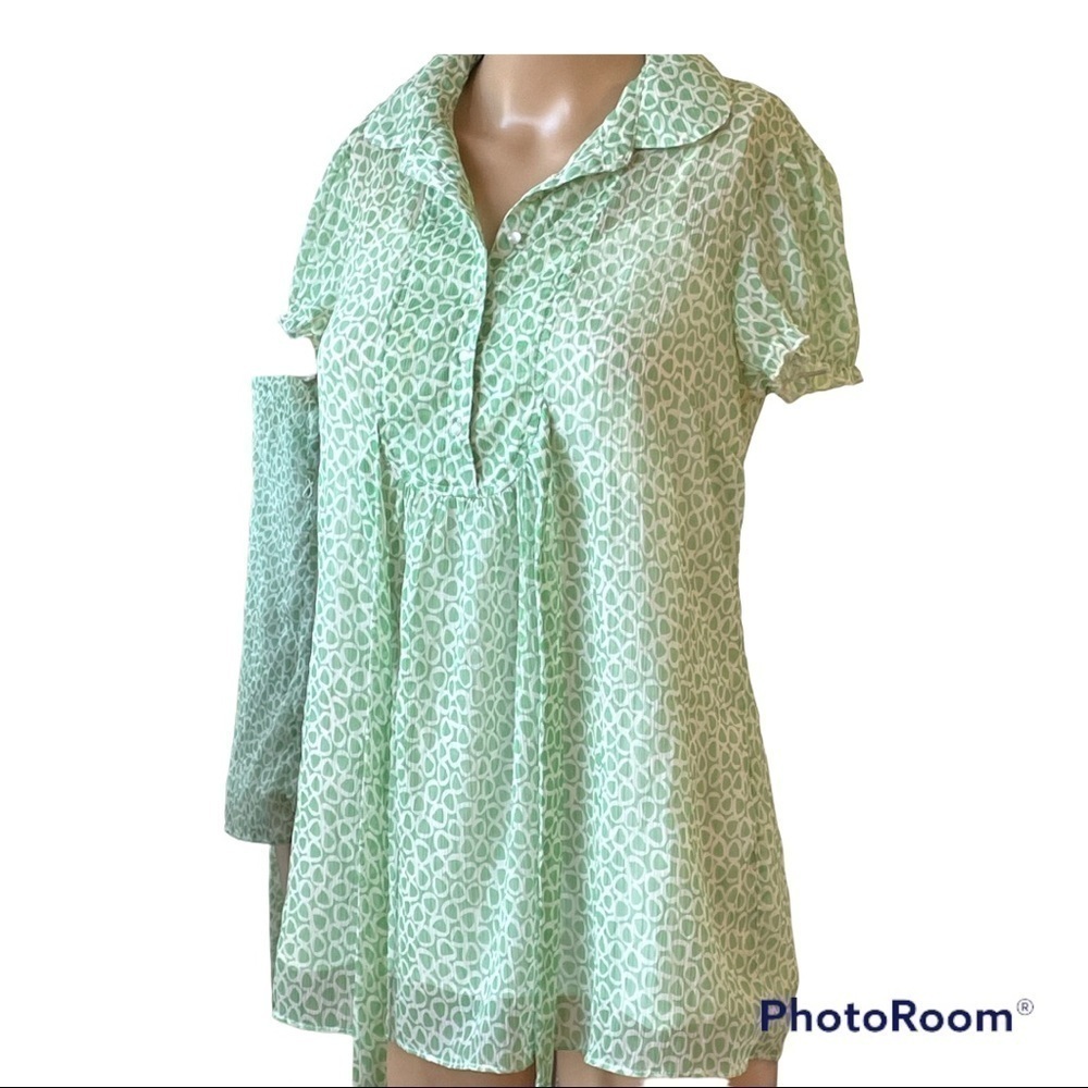 MOTHERHOOD MATERNITY BLOUSE SIZE S SHEER WITH ATTACHED TANK TOP